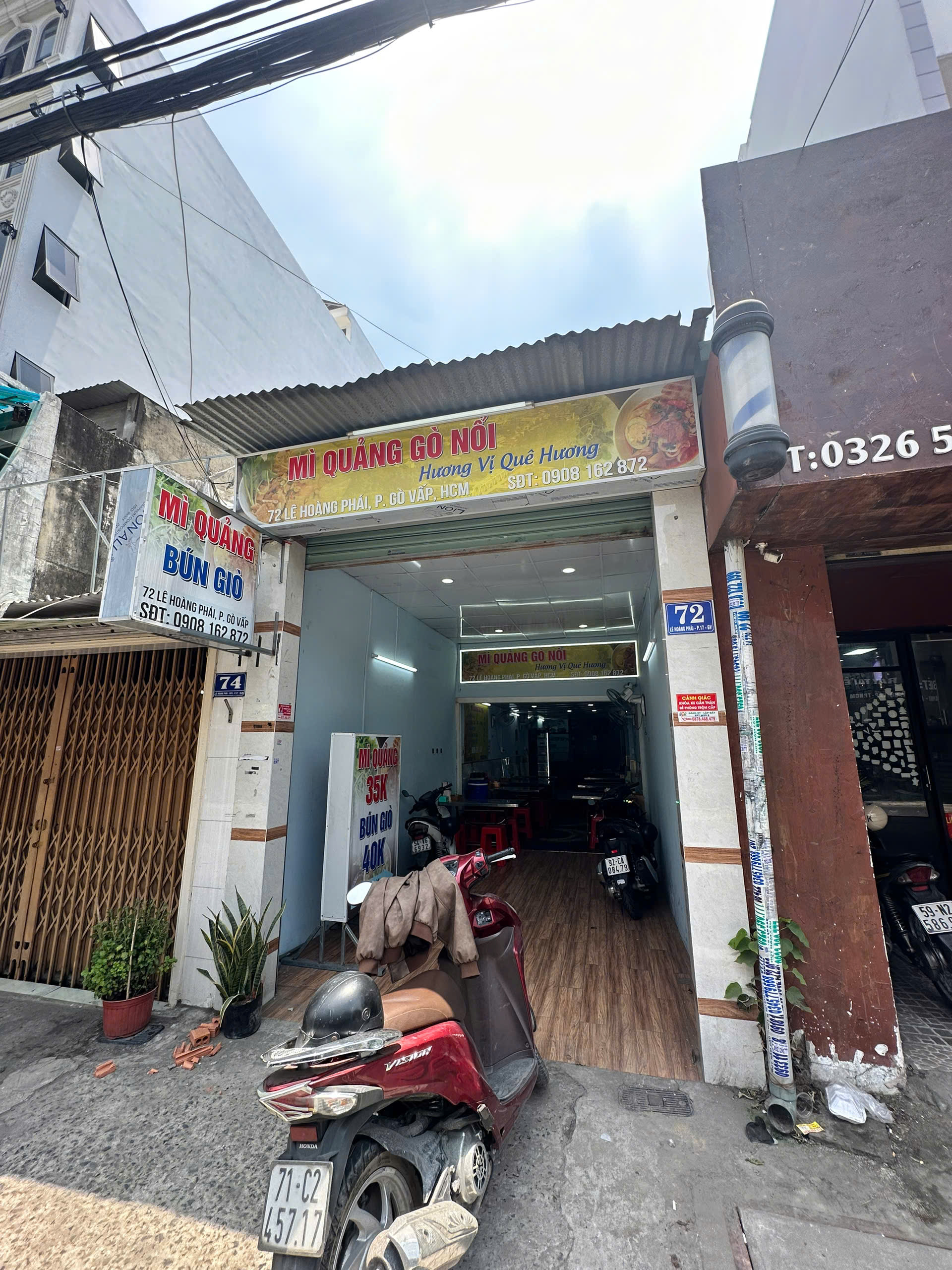  SANG NHƯỢNG QUÁN MỲ QUẢNG – MẶT TIỀN LÊ HOÀNG PHÁI, GÒ VẤP
